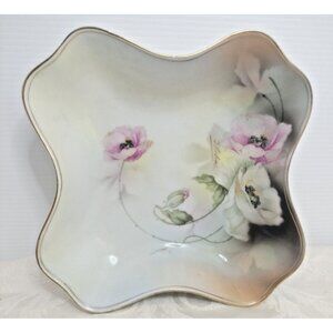 F. Hahn Hand-Painted Scalloped Edge Bowl, Royal Rudolstadt, 6"3/4x1"1/2 Diameter